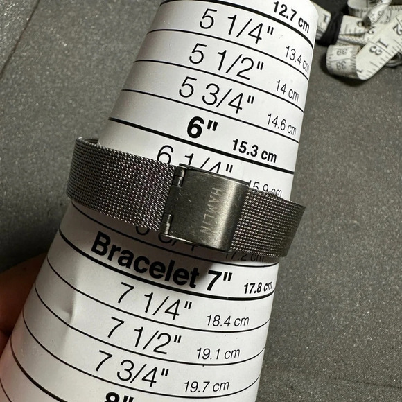 Hamlin Ultra Thin Ladies Quartz Watch Silver Tone Diamond Accent Dial Working - Picture 9 of 10